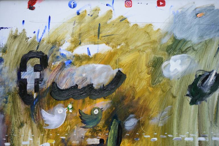 Original Expressionism People Painting by Georg Redzek