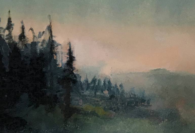 Original Impressionism Landscape Printmaking by tim southall