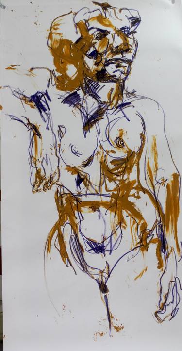Original Expressionism Nude Drawings by Ludwig Smet