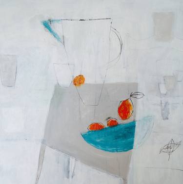 Saatchi Art Artist pouke halpern; Painting, “Blue bowl with tangerines” #art