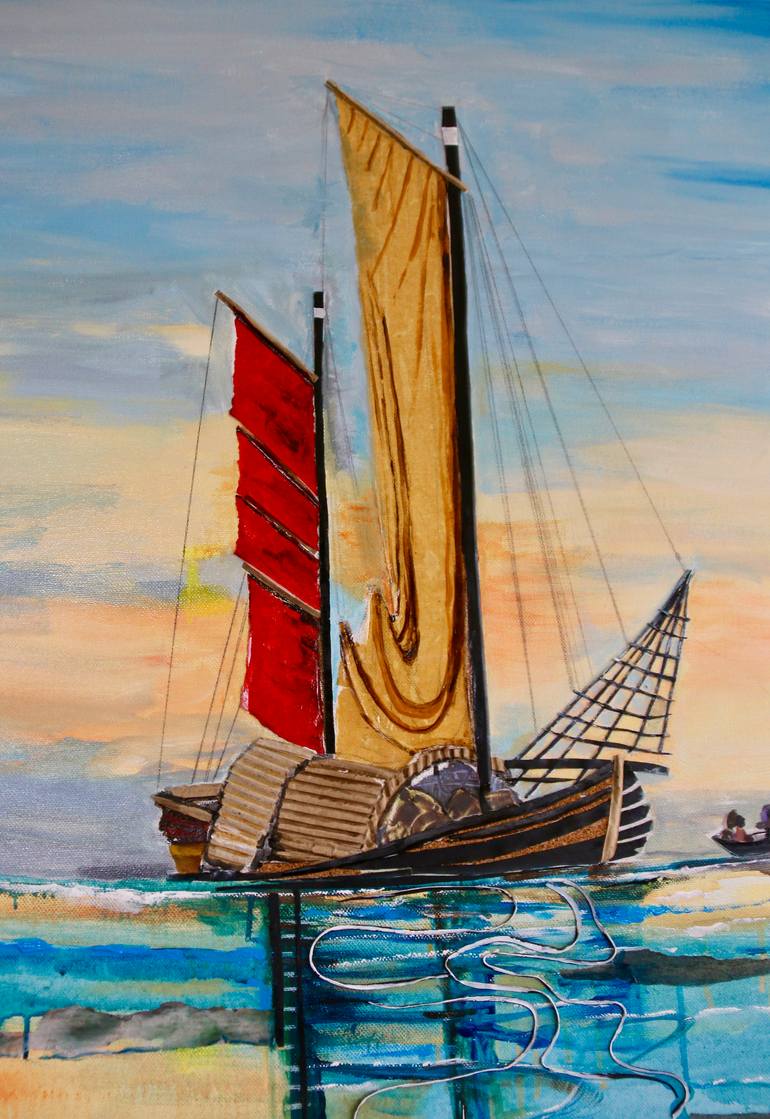 Original Figurative Boat Mixed Media by Ineke Van De Water