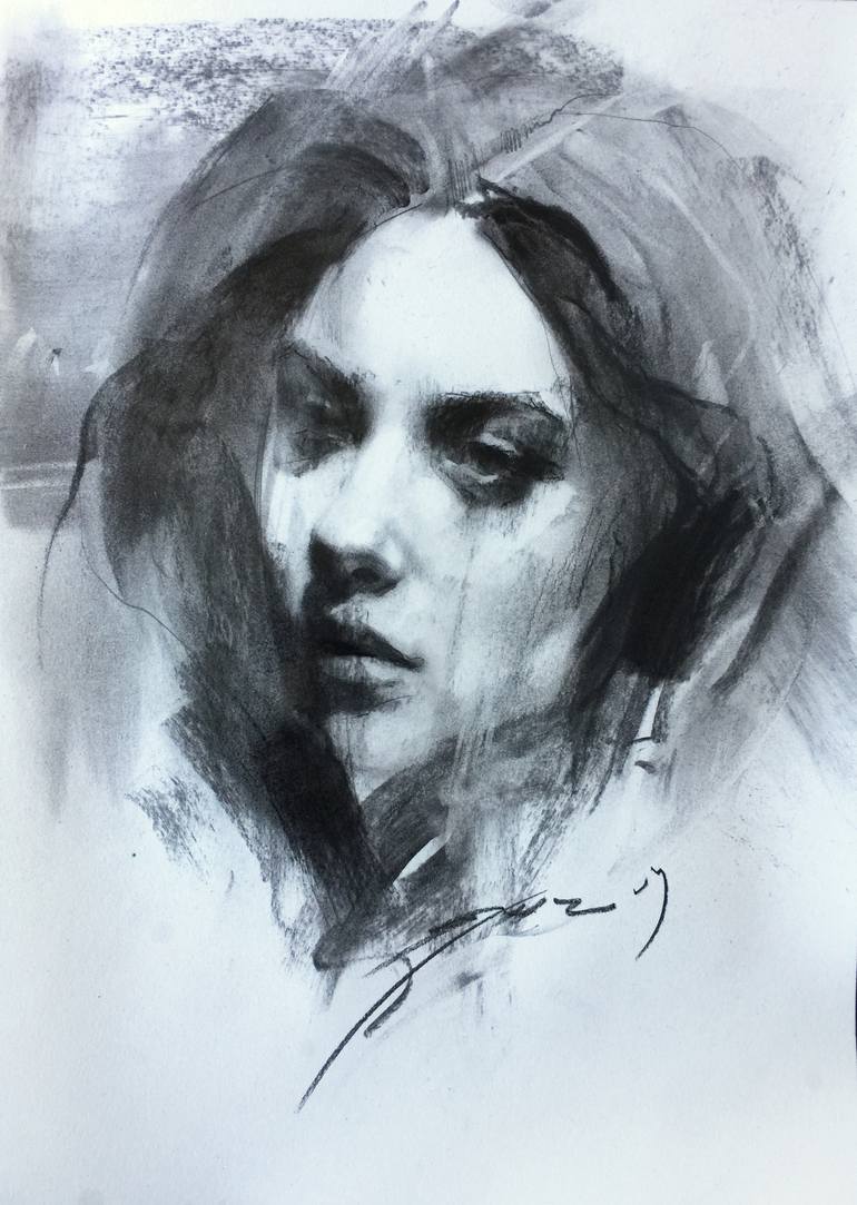 Portrait A3-5 Drawing by Yancho Sarmadzhiev | Saatchi Art