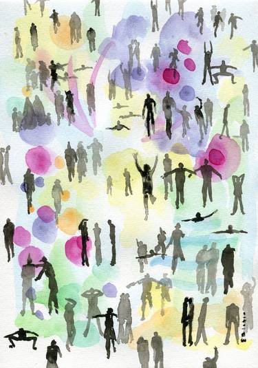 Print of Abstract People Paintings by Elena Blanco