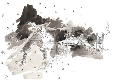 Original Abstract Landscape Drawings by Elena Blanco