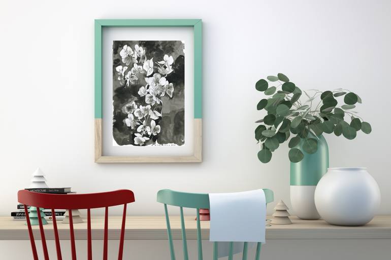 Original Expressionism Floral Drawing by Elena Blanco