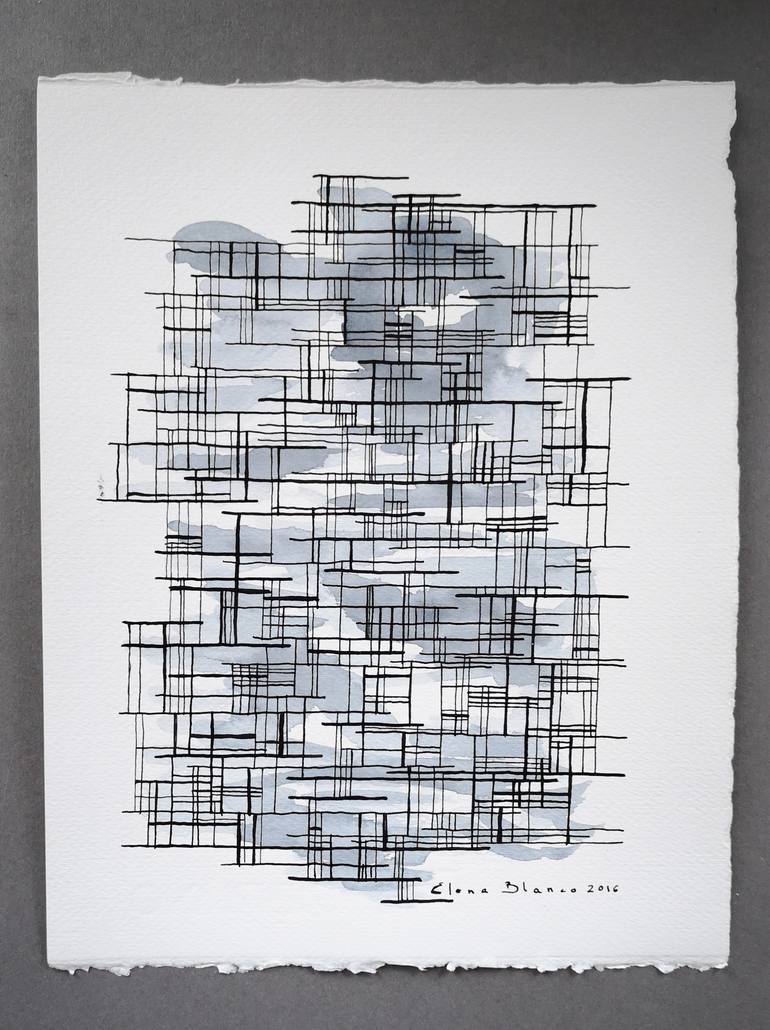 Original Abstract Architecture Drawing by Elena Blanco