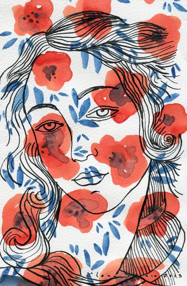 Print of Women Drawings by Elena Blanco