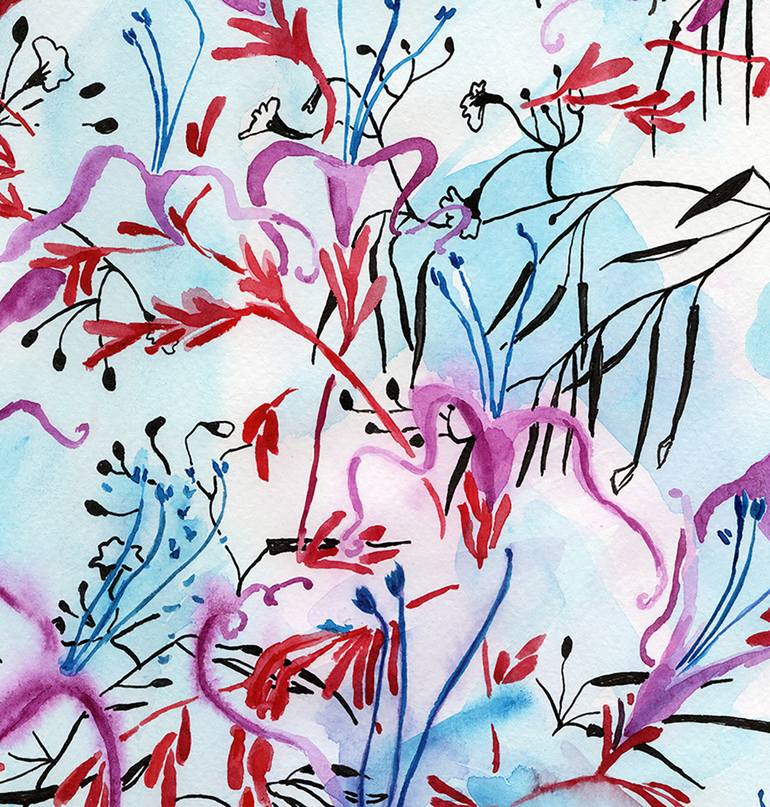 Original Abstract Floral Painting by Elena Blanco