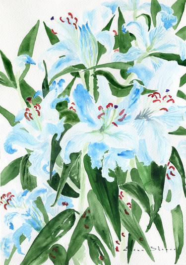 Original Illustration Floral Paintings by Elena Blanco