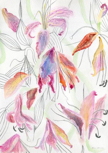 Print of Impressionism Floral Drawings by Elena Blanco