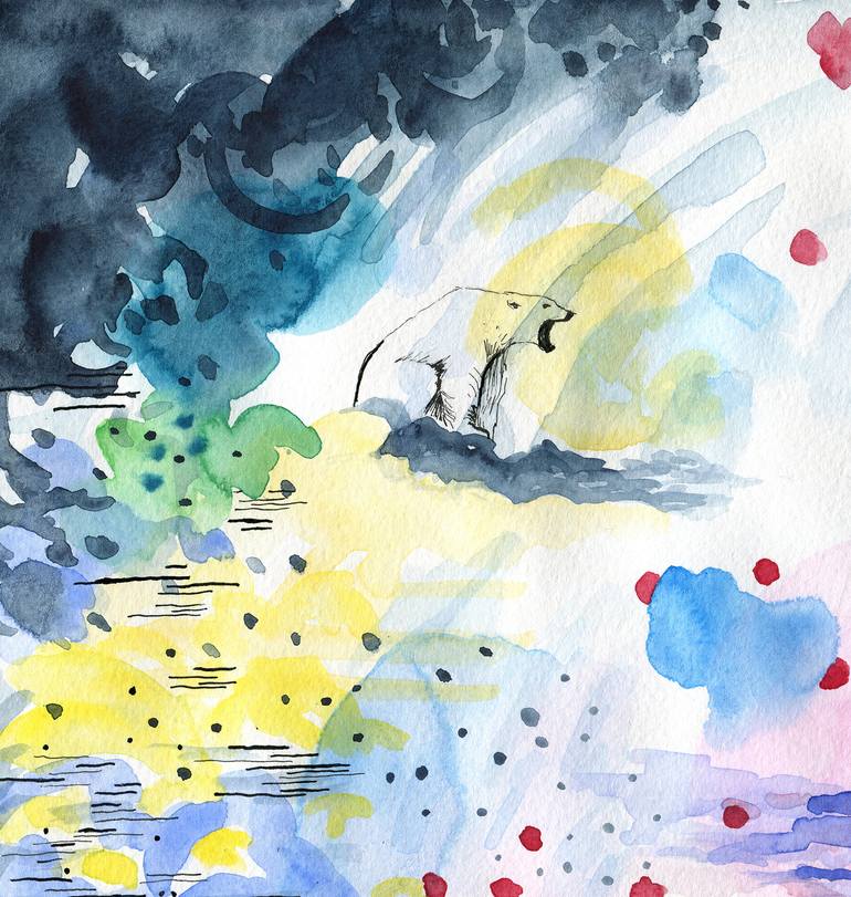 Original Abstract Animal Painting by Elena Blanco