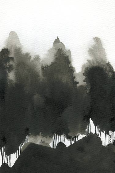 Original Abstract Landscape Drawings by Elena Blanco