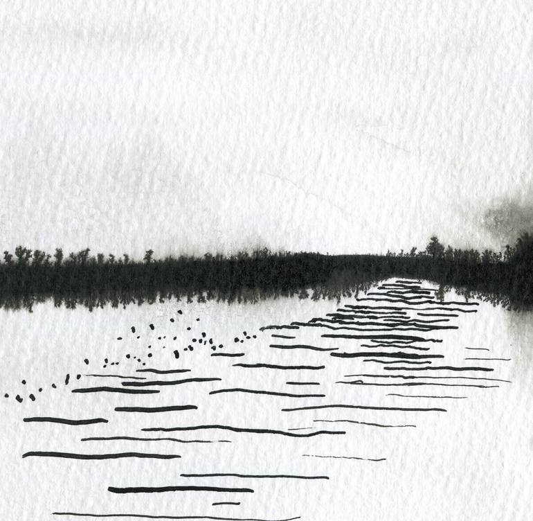 Original Landscape Drawing by Elena Blanco