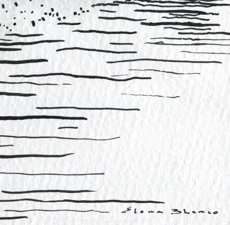 Original Abstract Landscape Drawing by Elena Blanco