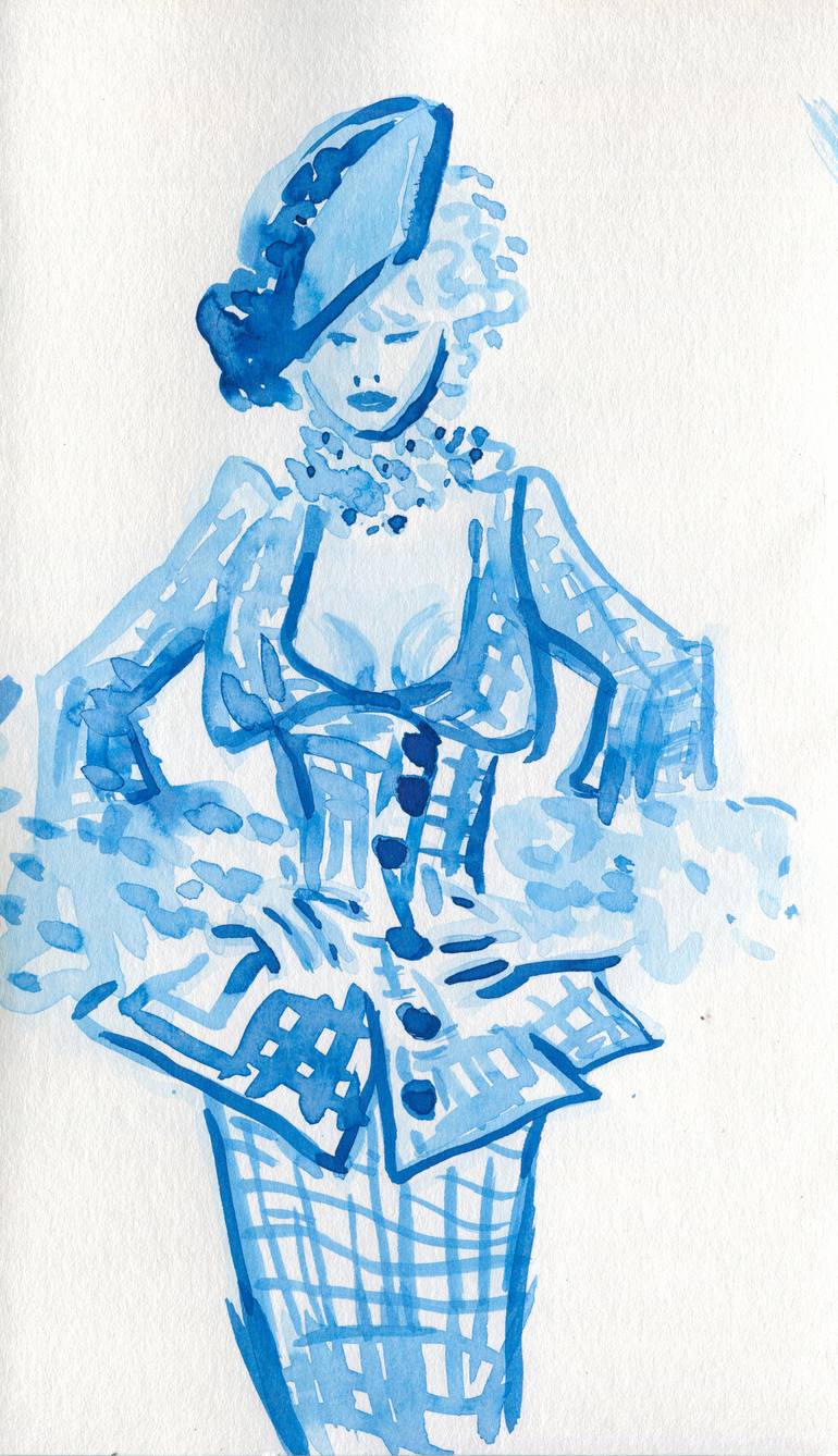 Original Illustration Fashion Drawing by Elena Blanco