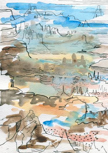 Original Landscape Drawings by Elena Blanco