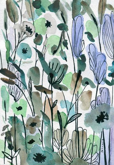 Original Abstract Floral Drawings by Elena Blanco