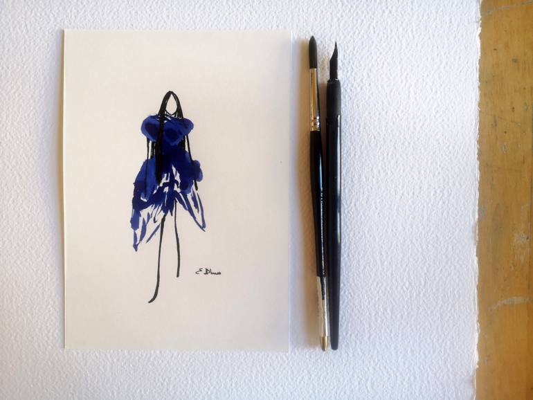 Original Figurative Fashion Drawing by Elena Blanco