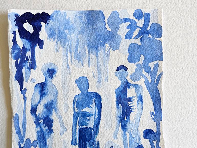 Original Abstract Expressionism People Painting by Elena Blanco