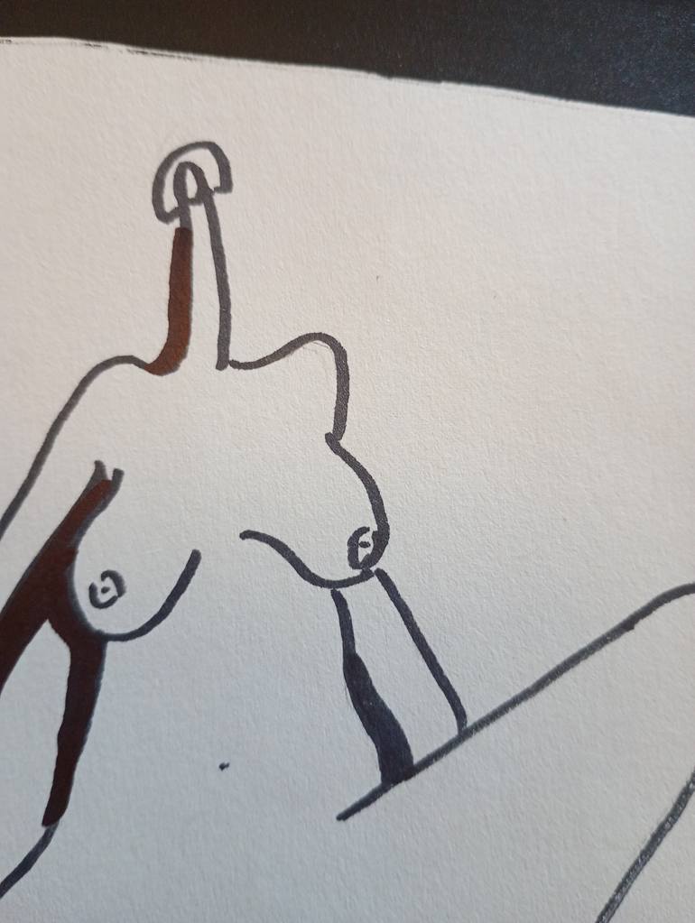 Original Figurative Nude Drawing by Pavlo Ponomarenko