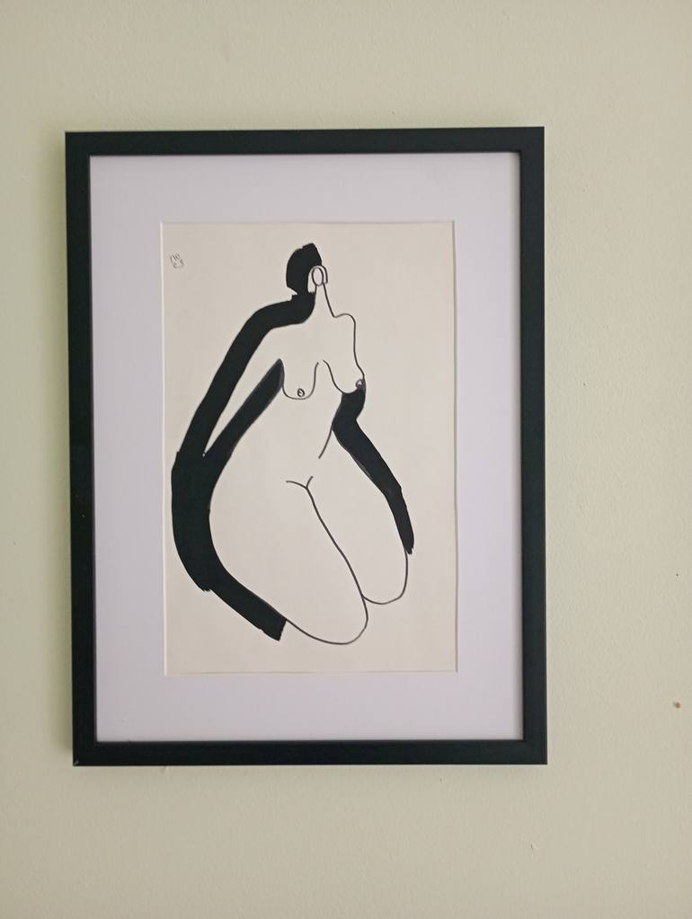 Original Cubism Body Drawing by Pavlo Ponomarenko