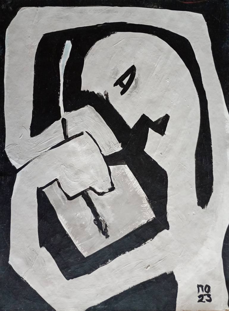 Original Black & White People Paintings by Pavlo Ponomarenko