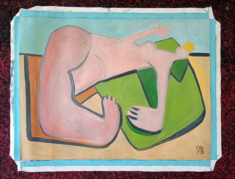 Original Cubism Nude Painting by Pavlo Ponomarenko