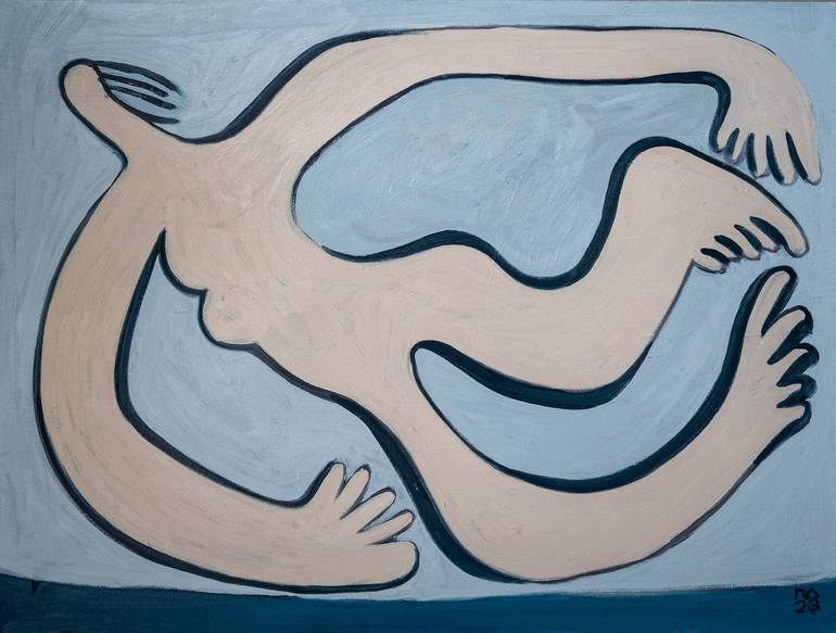 Original Cubism Beach Paintings by Pavlo Ponomarenko