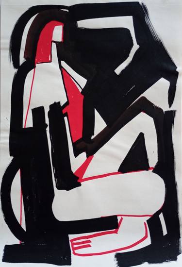 Original Abstract Expressionism Nude Drawings by Pavlo Ponomarenko