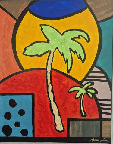 Original Color Field Painting Beach Painting by Mauricio Jimenez