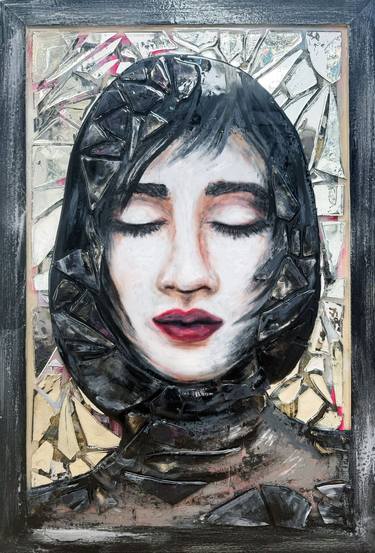 Original Portraiture Women Mixed Media by Annie Terrazzo