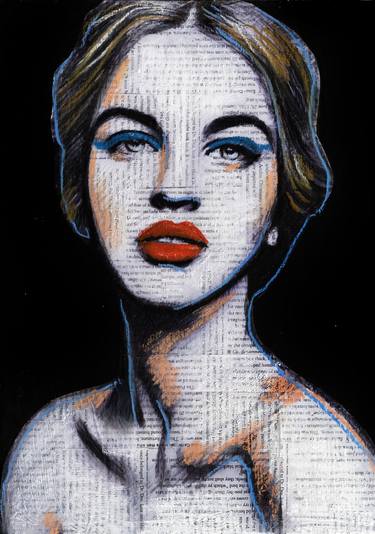 Saatchi Art Artist Annie Terrazzo; Drawing, “I Can’t Smile I have Too Much Makeup On” #art
