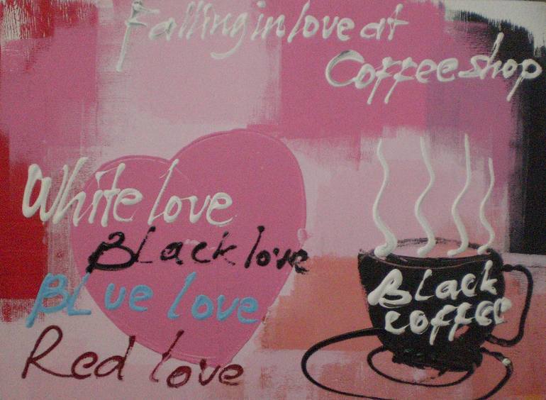 Falling in love at coffee shop ( SOLD ) Painting by Tanto Sutianto ...
