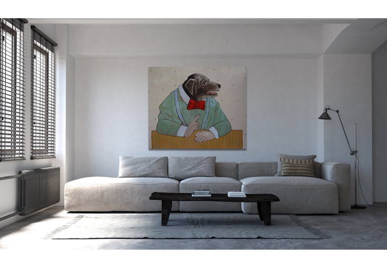 Original Abstract Dogs Painting by Suthamma Byrne