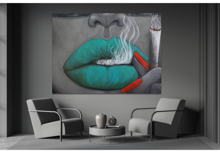 Original Expressionism People Painting by Suthamma Byrne