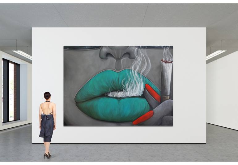 Original Expressionism People Painting by Suthamma Byrne