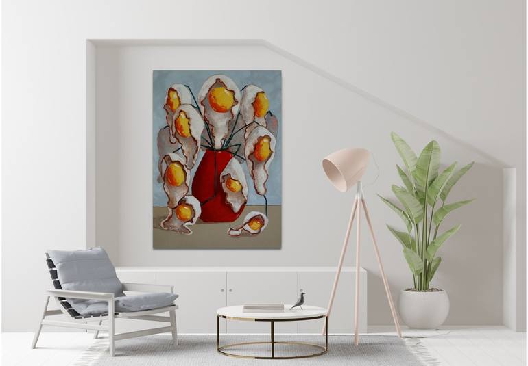 Original Abstract Floral Painting by Suthamma Byrne