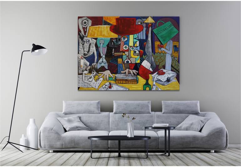 Original Surrealism Abstract Painting by Suthamma Byrne