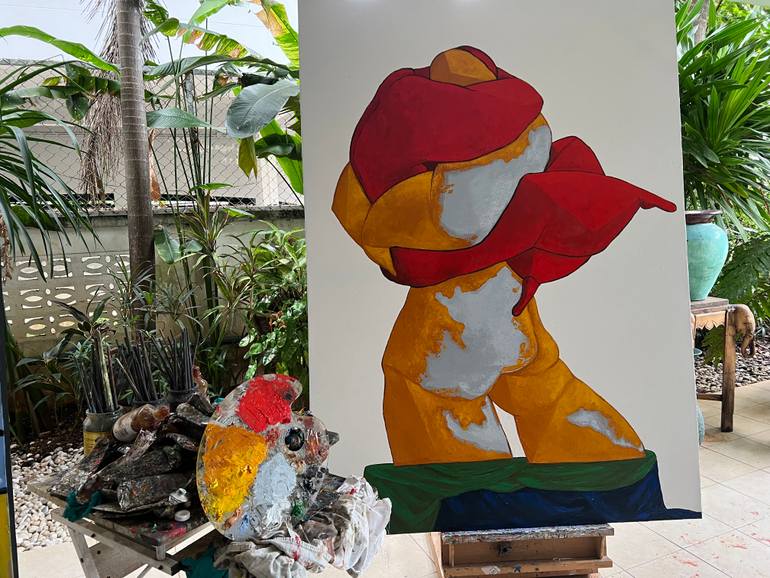 Original Art Deco Abstract Painting by Suthamma Byrne