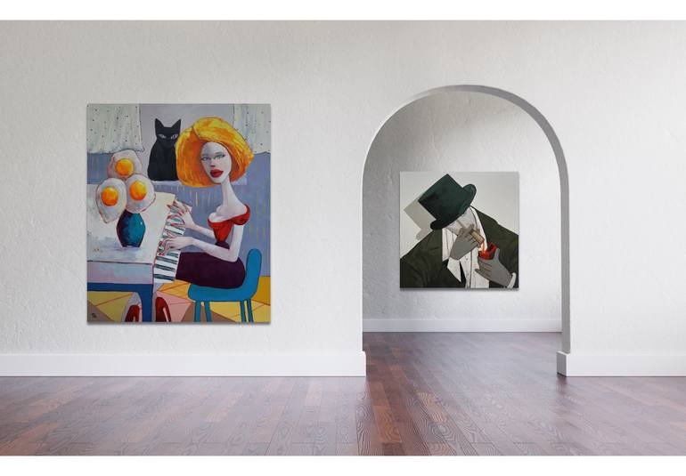 Original Surrealism Fantasy Painting by Suthamma Byrne