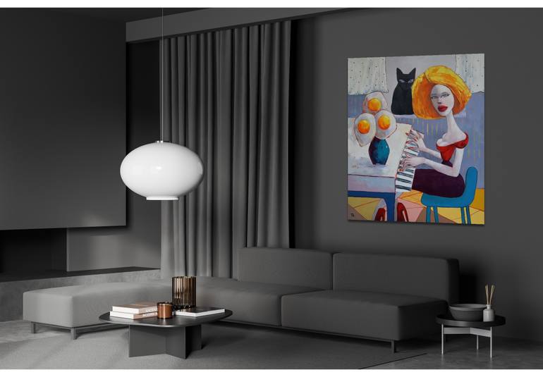 Original Surrealism Fantasy Painting by Suthamma Byrne