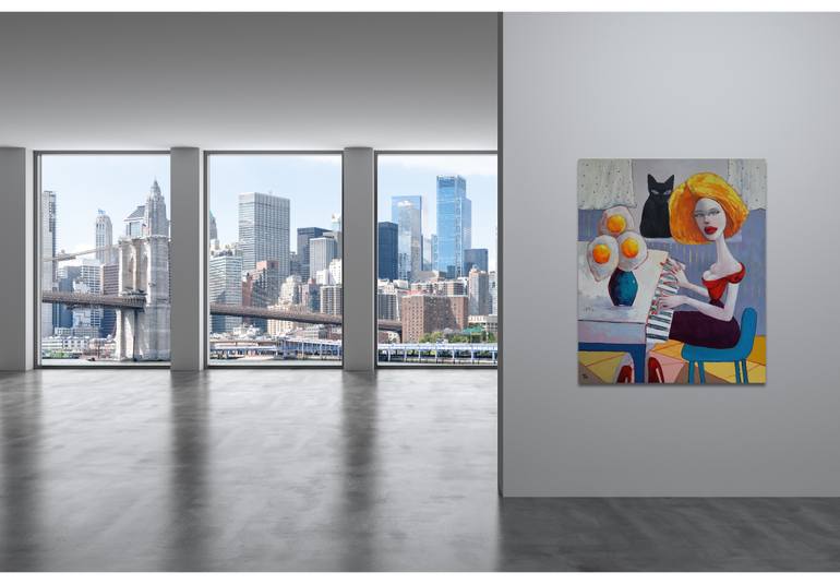 Original Surrealism Fantasy Painting by Suthamma Byrne