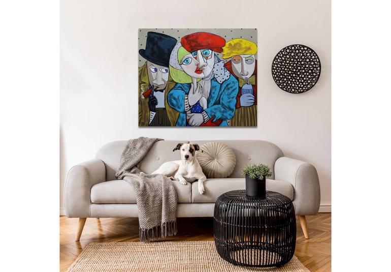 Original Abstract People Painting by Suthamma Byrne