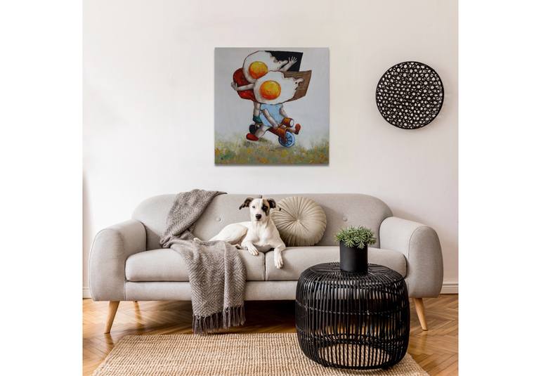 Original Surrealism Transportation Painting by Suthamma Byrne
