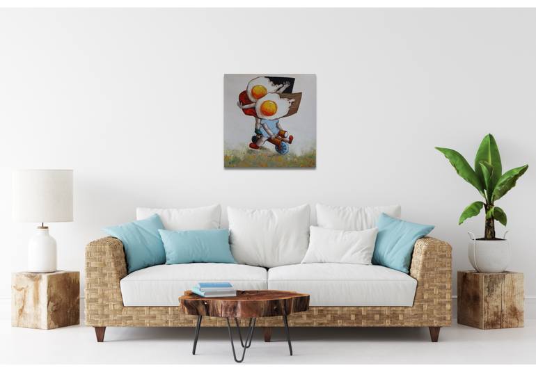 Original Surrealism Transportation Painting by Suthamma Byrne