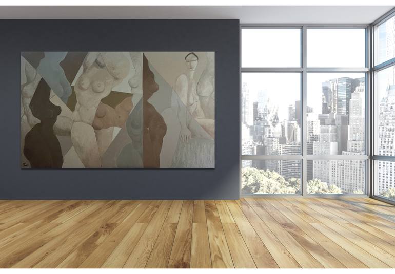 Original Abstract Nude Painting by Suthamma Byrne