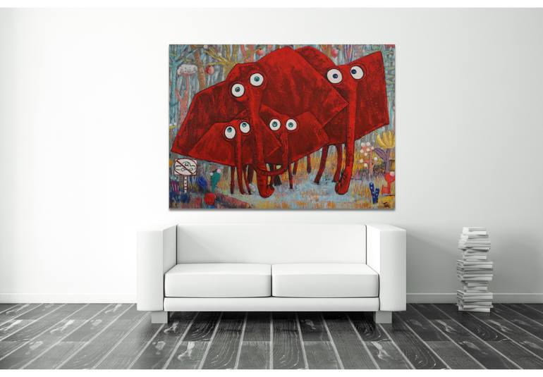 Original Abstract Animal Painting by Suthamma Byrne