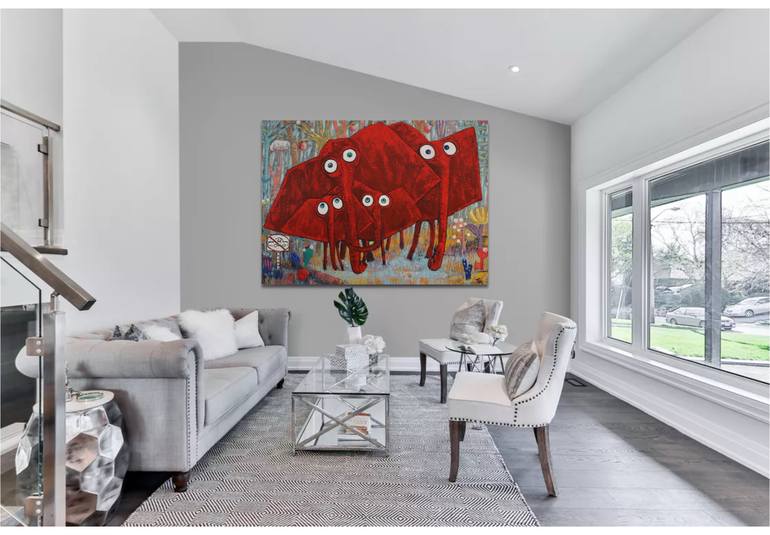 Original Abstract Animal Painting by Suthamma Byrne