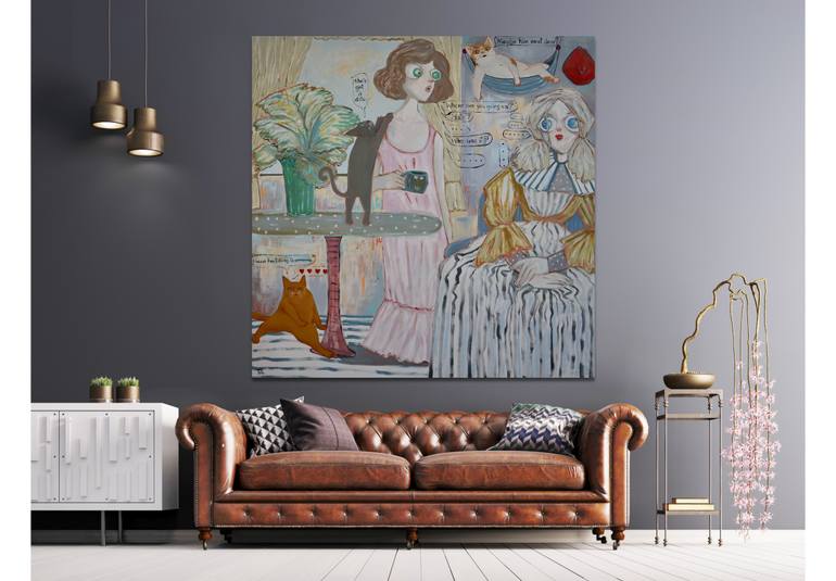 Original Abstract Cartoon Painting by Suthamma Byrne