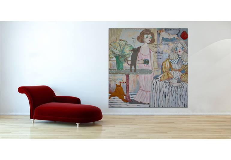 Original Abstract Cartoon Painting by Suthamma Byrne